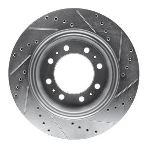 Dodge Ram 4000 Brake Rotor (1) - Rear Left - R1 Concepts - Drilled & Slotted - Silver - `09-`25